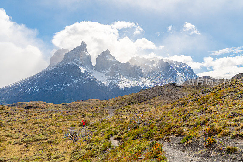 智利Torres del Paine国家公园的徒步旅行路线